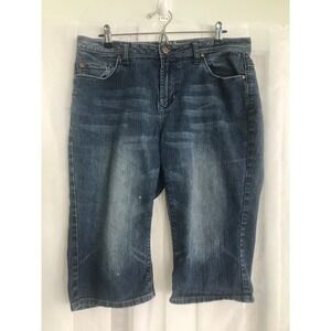 Zana-Di Premium Womens Size 16 Blue Denim‎ Bermuda Shorts Star Sequin Pockets